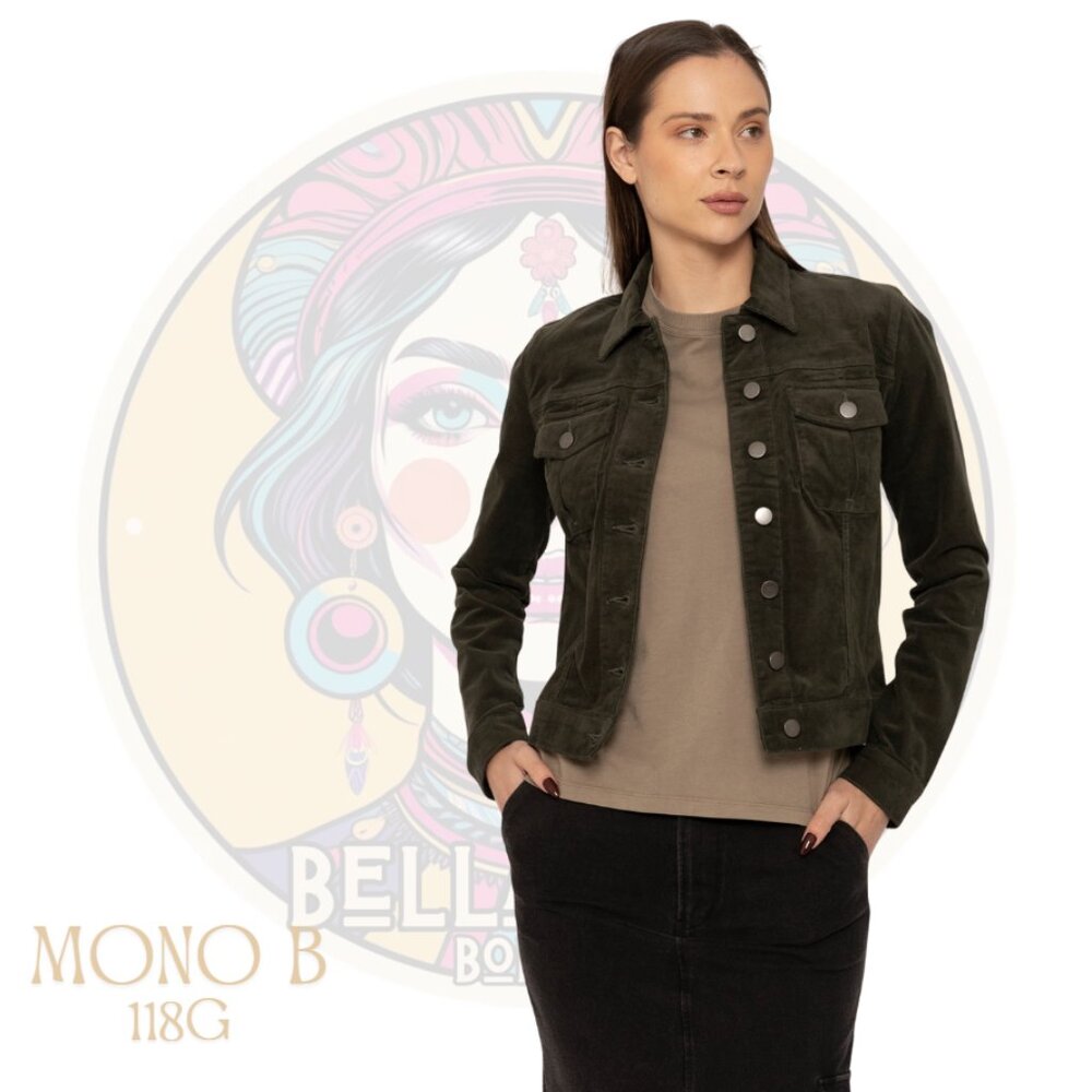 118G MONO B Deep Forest Green Slim Fit Fine Corduroy Stretch Jacket